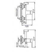 Смеситель для ванны с гигиеническим душем Frap F2041-4