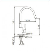 Смеситель для кухни Frap F4053 c гибким силиконовым изливом