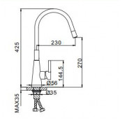 Смеситель для кухни Frap F4153 c гибким силиконовым изливом