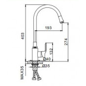 Смеситель для кухни Frap F4353 c гибким силиконовым изливом