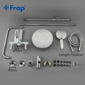 Душевая стойка Frap F2449, белый хром