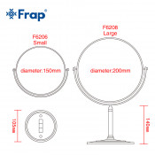Косметическое зеркало с увеличением Frap F6208 Косметическое зеркало с увеличением Frap F6208