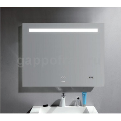 Зеркало с подсветкой и часами Gappo G604-09 600 mm