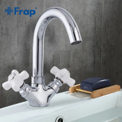 Смеситель для раковины Frap F1318 с керамическими ручками