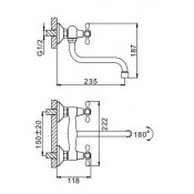 Смеситель для кухни настенный Frap F4620 Смеситель для кухни настенный Frap F4620