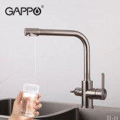Смеситель для кухни Gappo G4399-1 с подключением фильтра питьевой воды, хром