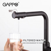 Смеситель для кухни Gappo G4390-10 с подключением фильтра питьевой воды