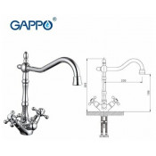 Смеситель для кухни Gappo G4398-2 с подключением фильтра питьевой воды
