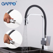 Смеситель для кухни Gappo G4398-4 с подключением фильтра питьевой воды