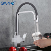 Смеситель для кухни Gappo G4398-4 с подключением фильтра питьевой воды