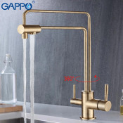 Смеситель для кухни Gappo G4398-6 с подключением фильтра питьевой воды