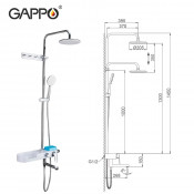 Душевая стойка Gappo G2467 с полкой и крючками Душевая стойка Gappo G2467 с полкой и крючками