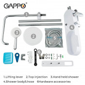 Душевая стойка Gappo G2467 с полкой и крючками Душевая стойка Gappo G2467 с полкой и крючками