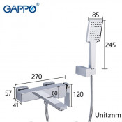 Смеситель для ванны Gappo G3218
