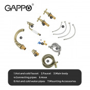 Смеситель на борт ванны Gappo G1189-4 на 4 отверстия