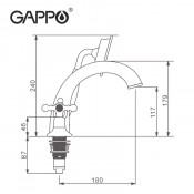 Смеситель на борт ванны Gappo G1189-6 на 4 отверстия