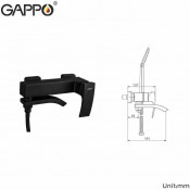 Смеситель для ванны Gappo G3207-6, чёрный