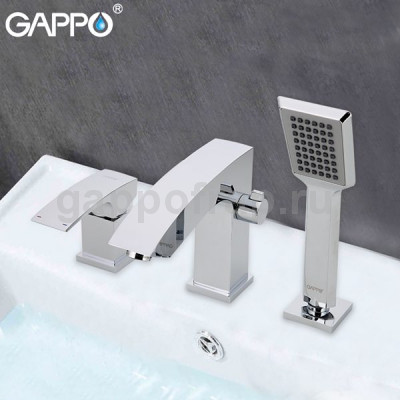Смеситель на борт ванны Gappo G1107 на 3 отверстия