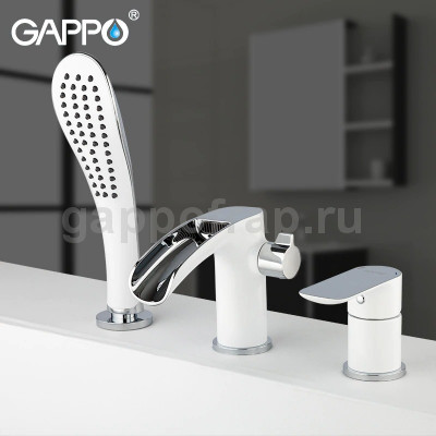 Смеситель на борт ванны Gappo G1148-8 на 3 отверстия