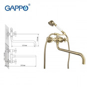 Смеситель для ванны Gappo G2263-4