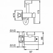 Смеситель Frap F7505-3 с гигиеническим душем