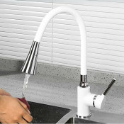 Смеситель для кухни Frap F4044-8, белый/хром Смеситель для кухни Frap F4044-8, белый/хром