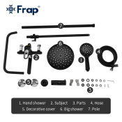 Душевая стойка Frap F2449-6, черный хром Душевая стойка Frap F2449-6, черный хром