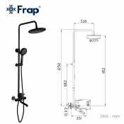 Душевая стойка Frap F2449-6, черный хром Душевая стойка Frap F2449-6, черный хром