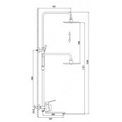 Душевая стойка Frap F2449-6, черный хром Душевая стойка Frap F2449-6, черный хром