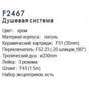 Душевая стойка Frap F2467, хром
