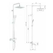 Душевая стойка Gappo G2491-8 с термостатом, белый Душевая стойка Gappo G2491-8 с термостатом, белый