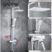 Душевая стойка Gappo G2491-8 с термостатом, белый Душевая стойка Gappo G2491-8 с термостатом, белый