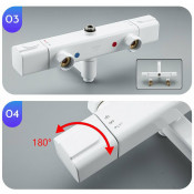 Душевая стойка Gappo G2491-8 с термостатом, белый Душевая стойка Gappo G2491-8 с термостатом, белый