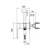 Смеситель Gappo G7218 с гигиеническим душем скрытого монтажа