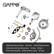 Смеситель на борт ванны Gappo G1118 на 3 отверстия