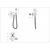 Смеситель Gappo G7290 с гигиеническим душем скрытого монтажа и термостатом