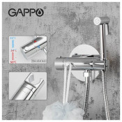 Смеситель Gappo G7290 с гигиеническим душем скрытого монтажа и термостатом