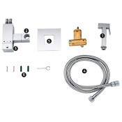 Смеситель Gappo G7207-40 с гигиеническим душем скрытого монтажа и термостатом