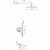 Душевой комплект (встраиваемый) Gappo G7107-6 с 3 функциями, чёрный