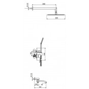 Душевой комплект (встраиваемый) Gappo G7107-6 с 3 функциями, чёрный