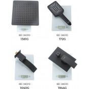 Душевой комплект (встраиваемый) Gappo G7107-6 с 3 функциями, чёрный