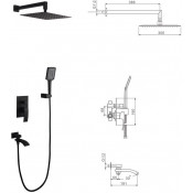 Душевой комплект (встраиваемый) Gappo G7107-6 с 3 функциями, чёрный