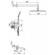 Душевой комплект (встраиваемый) Gappo G7107-6 с 3 функциями, чёрный