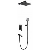 Душевой комплект (встраиваемый) Gappo G7107-6 с 3 функциями, чёрный