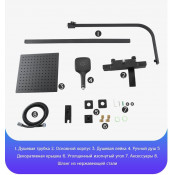 Душевая стойка Gappo G2407-60 с термостатом, черный Душевая стойка Gappo G2407-60 с термостатом, черный