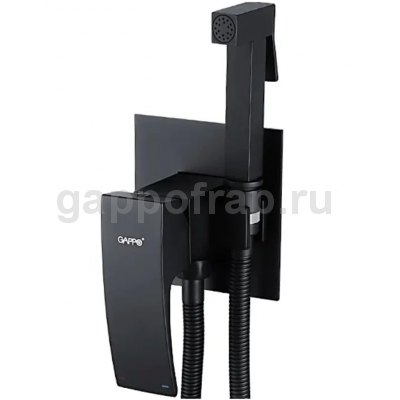 Смеситель Gappo G7207-6 с гигиеническим душем скрытого монтажа, черный/хром