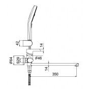 Смеситель для ванны Gappo G2203-6, черный/хром