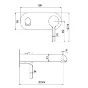 Встраиваемый смеситель для раковины Gappo G1003-26, черный/хром Встраиваемый смеситель для раковины Gappo G1003-26, черный/хром