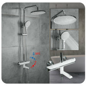 Душевая стойка Gappo G2403-58 с термостатом, белый хром Душевая стойка Gappo G2403-58 с термостатом, белый хром