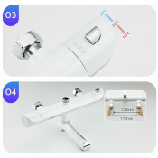 Душевая стойка Gappo G2403-58 с термостатом, белый хром Душевая стойка Gappo G2403-58 с термостатом, белый хром